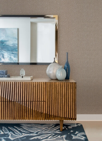 Gaoyou Light Grey Paper Weave Wallpaper