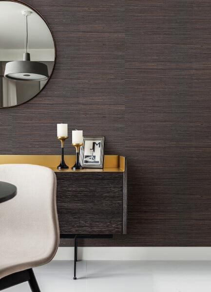 Shandong Charcoal Grasscloth Wallpaper
