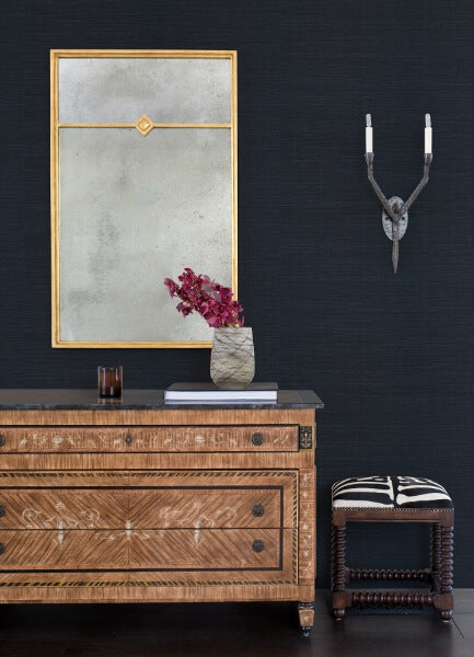 Peninsula Navy Sisal Grasscloth Wallpaper