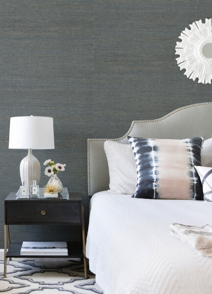 Aiko Slate Sisal Grasscloth Wallpaper
