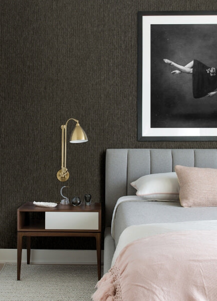 Jia Charcoal Paper Weave Wallpaper