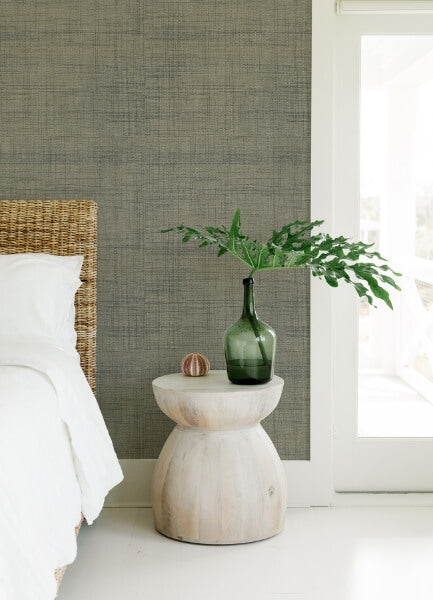 Cheng Light Grey Woven Grasscloth Wallpaper