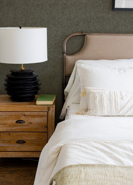 Genji Dark Grey Woven Wallpaper