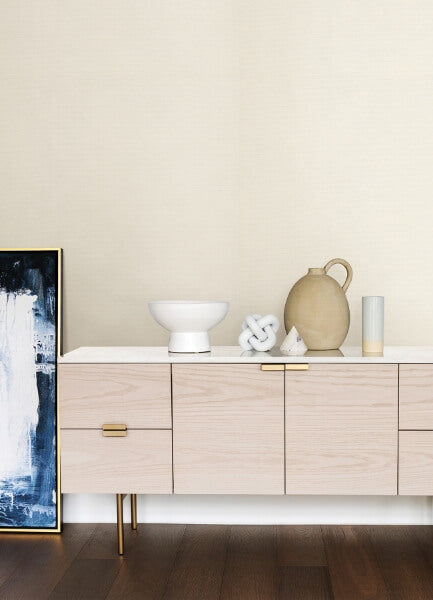 Hien White Grasscloth Wallpaper