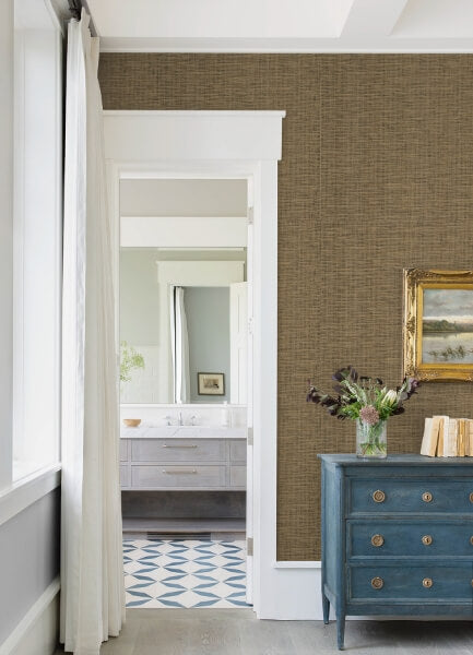 Cixi Neutral Basketweave Wallpaper