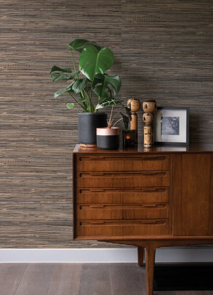 Anhui Black Grasscloth Wallpaper