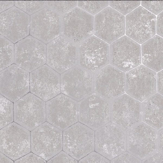Starling Grey Honeycomb Wallpaper