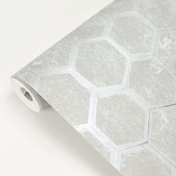 Starling Grey Honeycomb Wallpaper