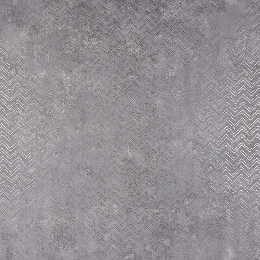 Luna Pewter Distressed Chevron Wallpaper