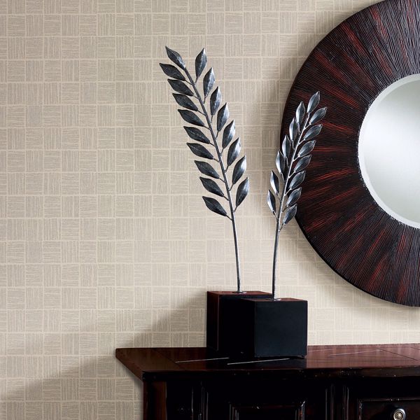 Glint Cream Distressed Geometric Wallpaper