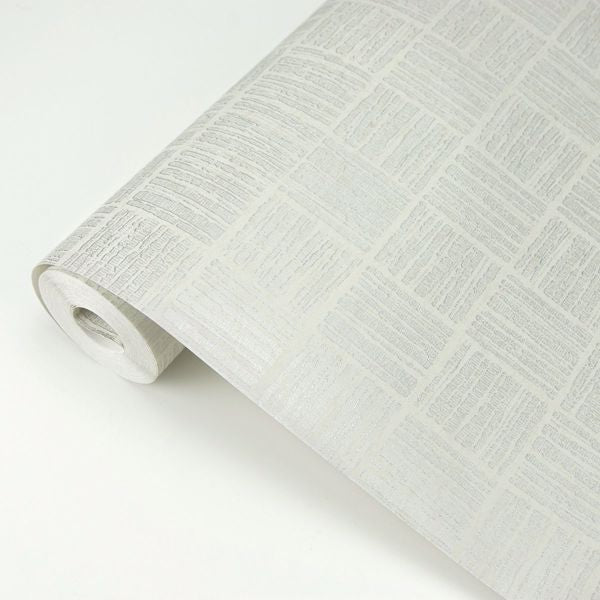 Glint Cream Distressed Geometric Wallpaper