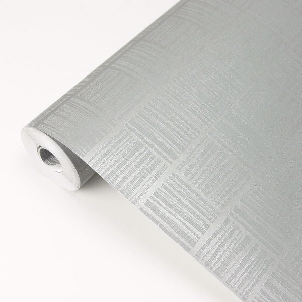 Glint Silver Distressed Geometric Wallpaper