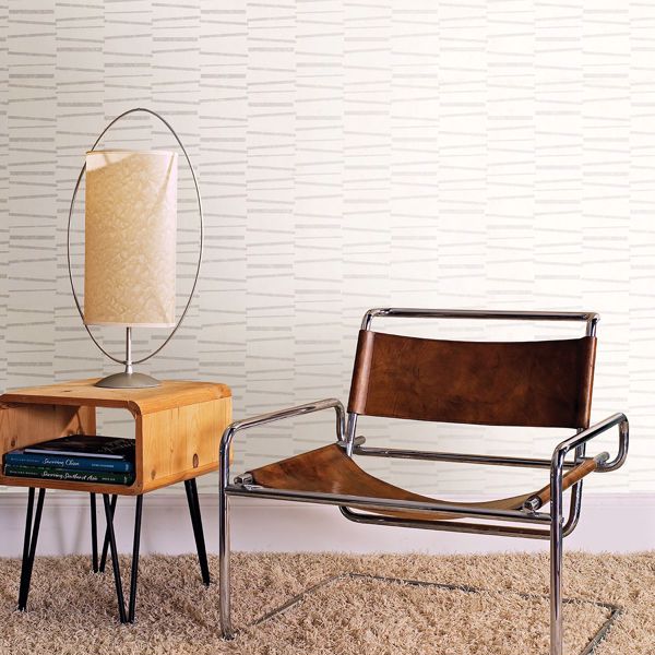 Luminescence Cream Abstract Stripe Wallpaper