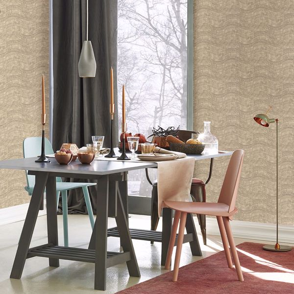 Hydra Taupe Geometric Wallpaper