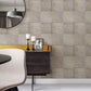 Vela Taupe Distressed Geometric Wallpaper