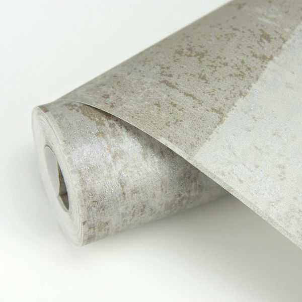 Vela Taupe Distressed Geometric Wallpaper