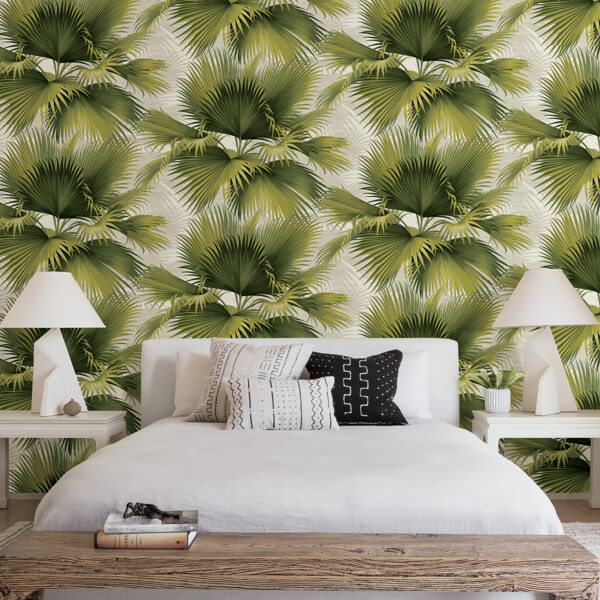 Summer Palm Green Tropical Wallpaper
