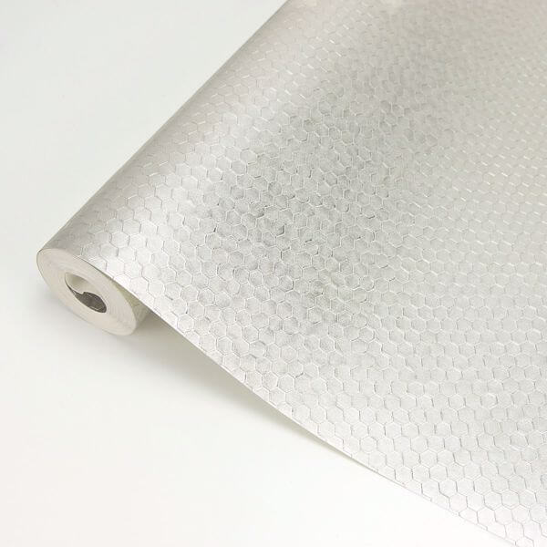 Carbon Platinum Honeycomb Geometric Wallpaper