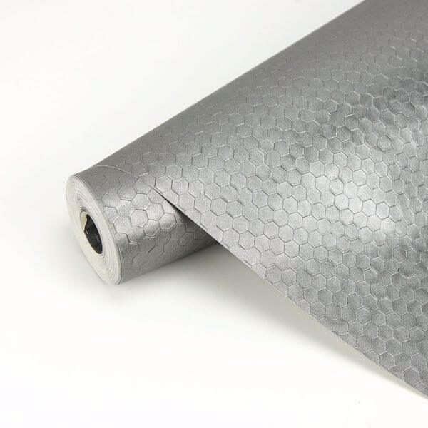 Carbon Pewter Honeycomb Geometric Wallpaper