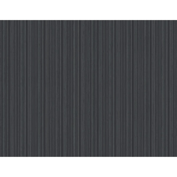 Sebasco Black Vertical Pinstripe Wallpaper