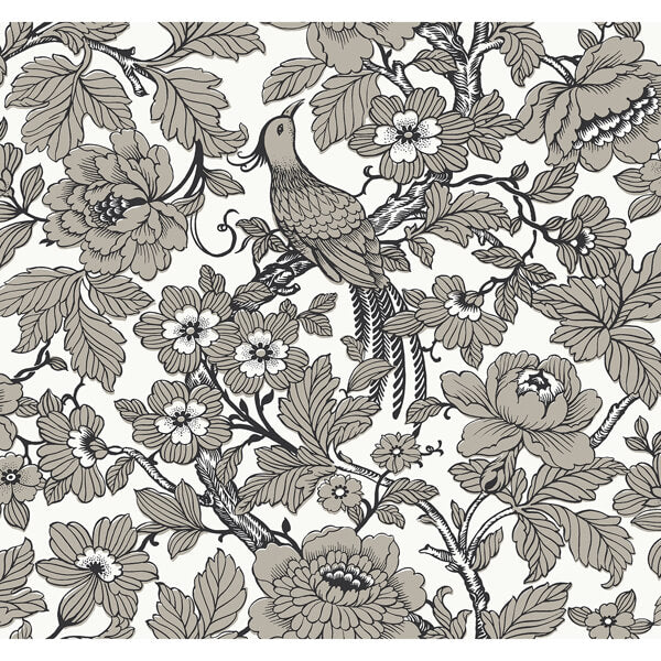 Beaufort Black Peony Chinoiserie Wallpaper