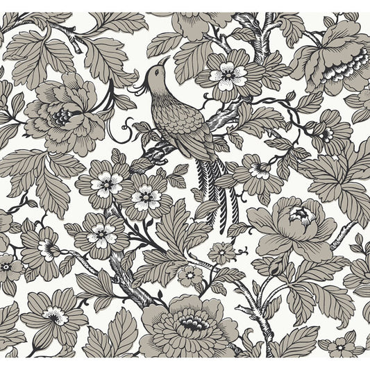 Beaufort Black Peony Chinoiserie Wallpaper