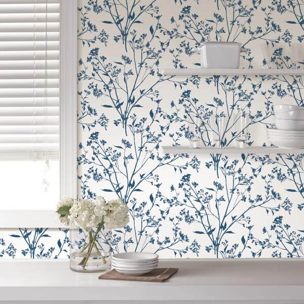 Southport Indigo Delicate Branches Wallpaper