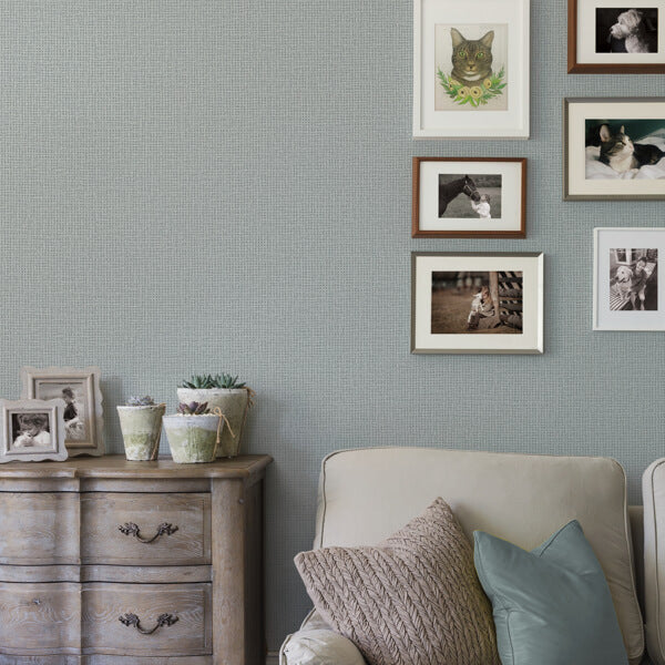Marblehead Grey Basket Weave Wallpaper