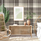 Madaket Charcoal Plaid Wallpaper