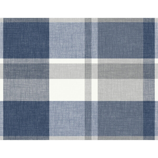 Madaket Indigo Plaid Wallpaper