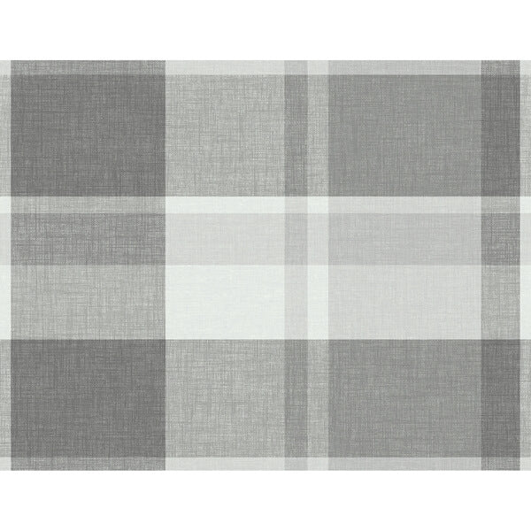 Madaket Dark Grey Plaid Wallpaper