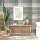 Madaket Dark Grey Plaid Wallpaper