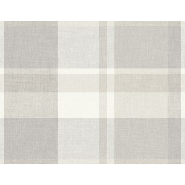 Madaket Light Grey Plaid Wallpaper