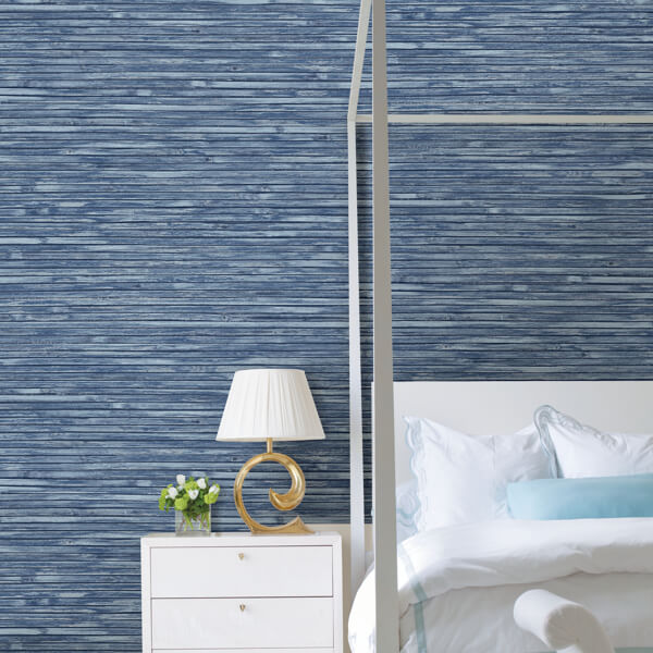 Bellport Denim Wooden Slat Wallpaper