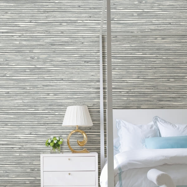 Bellport Dark Grey Wooden Slat Wallpaper