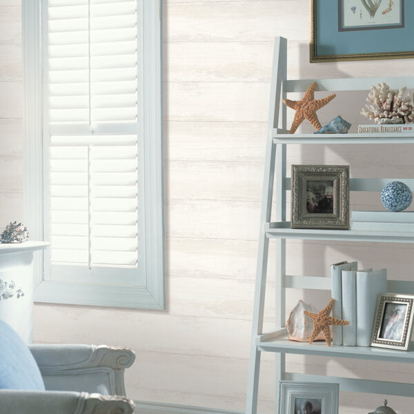 Truro Bone Weathered Shiplap Wallpaper