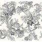 Carmel Black Baroque Florals Wallpaper
