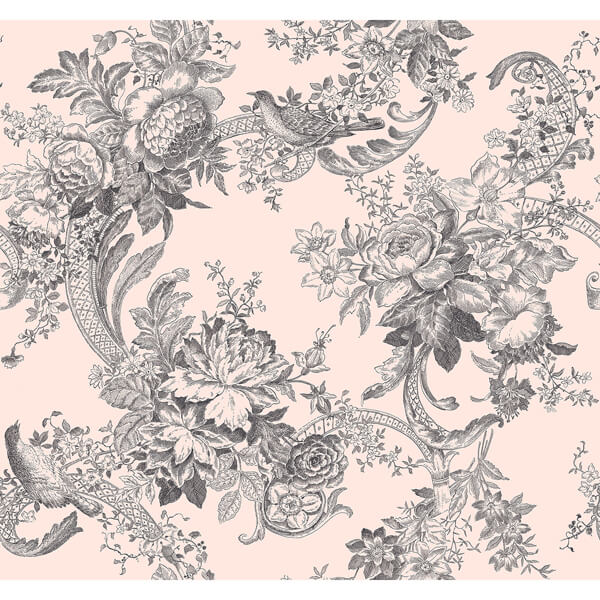 Carmel Blush Baroque Florals Wallpaper