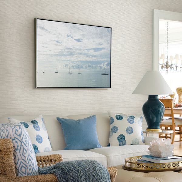 Tiverton Dove Faux Grasscloth Wallpaper