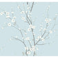 Monterey Sky Blue Floral Branch Wallpaper