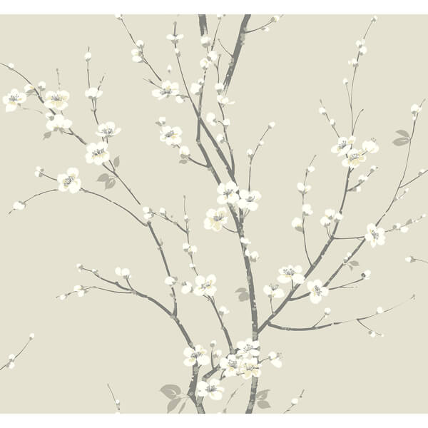 Monterey Ivory Floral Branch Wallpaper