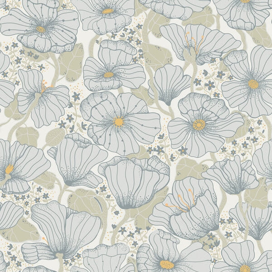 Matilda Blue Poppy Fields Wallpaper