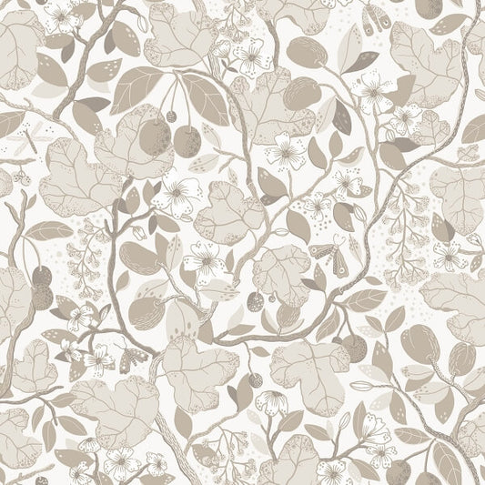 Ewald Beige Garden Vines Wallpaper