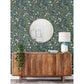 Ewald Blue Garden Vines Wallpaper
