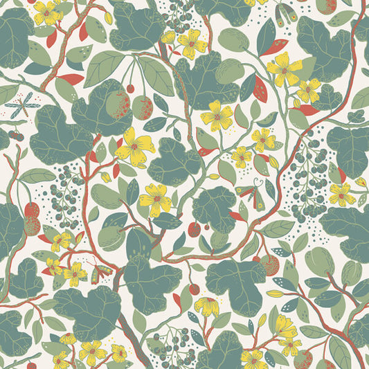 Ewald Turquoise Garden Vines Wallpaper