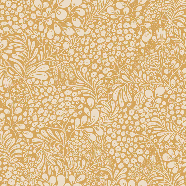Siv Mustard Botanical Wallpaper