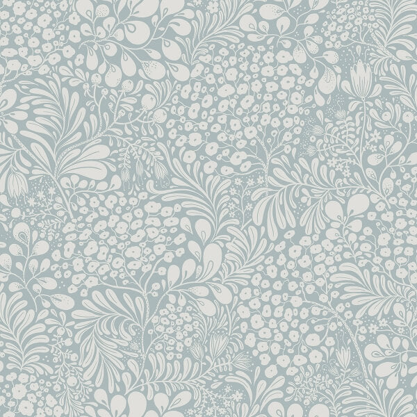 Siv Light Blue Botanical Wallpaper