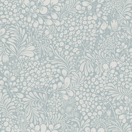 Siv Light Blue Botanical Wallpaper