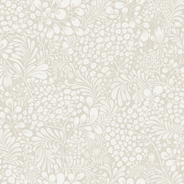 Siv Grey Botanical Wallpaper