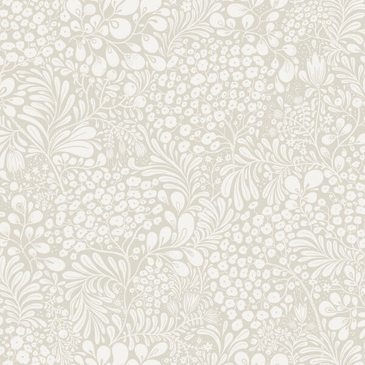 Siv Grey Botanical Wallpaper